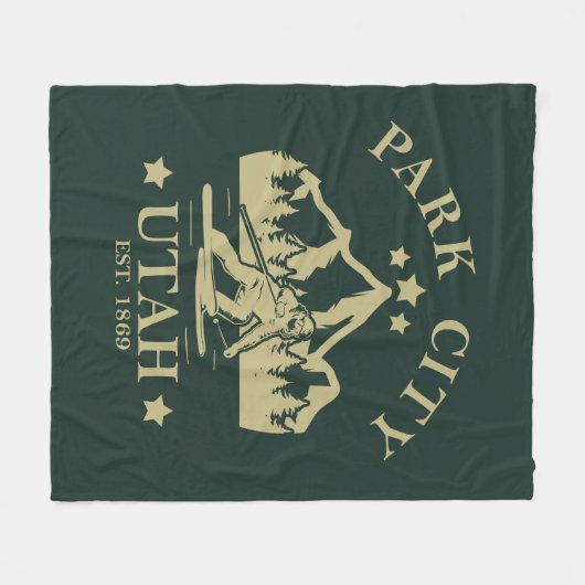 Park City Utah Ski Fleecedecke (Vorderseite (Horizontal))