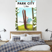 Park City Utah Ski Poster Leinwanddruck (Insitu (Schlafzimmer))