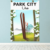 Park City Utah Ski Poster Leinwanddruck (Insitu (Holzboden))