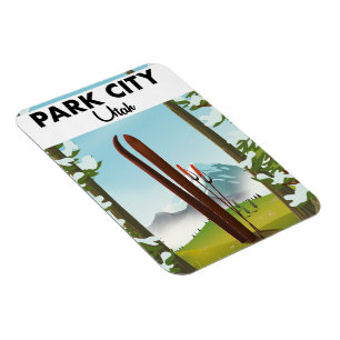Park City Utah Ski Poster Magnet