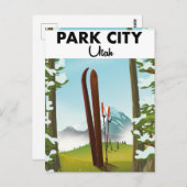 Park City Utah Ski Poster Postkarte (Vorne/Hinten)