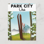 Park City Utah Ski Poster Postkarte (Vorderseite)