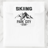 Park City Utah Ski Quadratischer Aufkleber (Tasche)