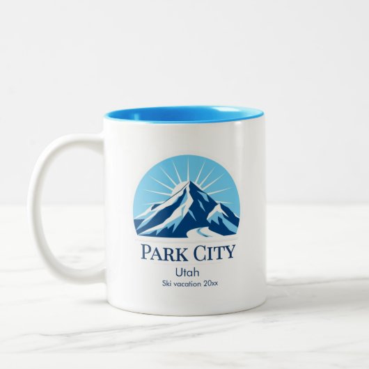 Park City Utah ski resort souvenir Zweifarbige Tasse (Links)