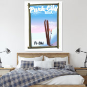 Park city Utah Ski travel poster Leinwanddruck (Insitu (Schlafzimmer))