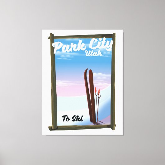 Park city Utah Ski travel poster Leinwanddruck (Vorderseite)
