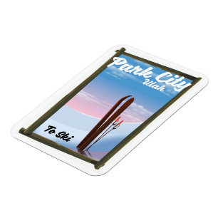 Park city Utah Ski travel poster Magnet