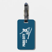 Park City Utah Skier Gepäckanhänger (Rückseite vertikal)