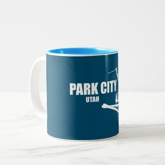 Park City Utah Skier Zweifarbige Tasse (Vorderseite Links)