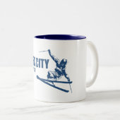 Park City Utah Skier Zweifarbige Tasse (VorderseiteRechts)