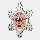 Park City Utah Skifahren Schneeflocken Zinn-Ornament (Rechts)