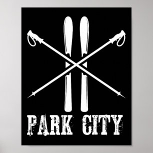 Park City Utah Skifahren Skilaufen Nordic Walking Poster