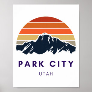 Park City Utah Skifahren Snowboarden Wanderer Utah Poster