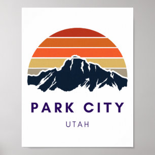 Park City Utah Skifahren Snowboarden Wanderer Utah Poster