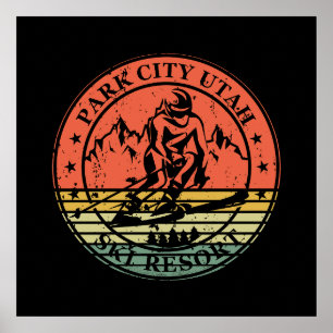 Park City Utah Skigebiet Vintag Poster