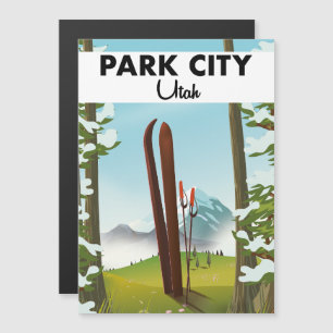 Park City Utah Skiposter Magnetkarte