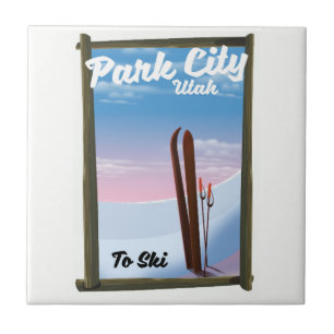 Park City Utah Skireiseplakat Fliese