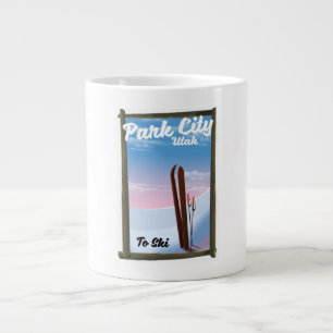 Park City Utah Skireiseplakat Jumbo-Tasse