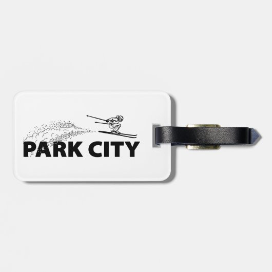 Park City Utah Skispringer Gepäckanhänger (Rückseite horizontal)