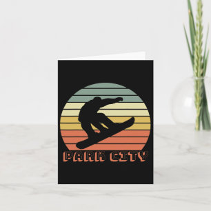 Park City Utah Snowboard Retro Sunset Karte