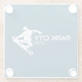 Park City Utah Snowboarder Glasuntersetzer (Rückseite)