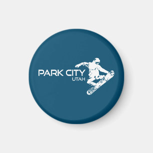 Park City Utah Snowboarder Magnet