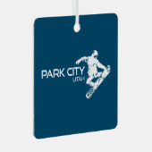 Park City Utah Snowboarder Ornament Aus Metall (Vorderseite Rechts)