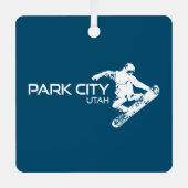 Park City Utah Snowboarder Ornament Aus Metall (Vorderseite)