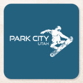 Park City Utah Snowboarder Rechteckiger Pappuntersetzer (Vorderseite)