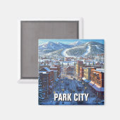Park City Utah Travel Magnet (Vorderseite/Rückseite)
