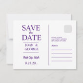 Park City, Utah, Travel Postcard Save The Date (Rückseite)