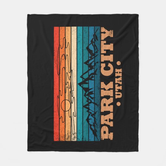 Park City Utah Vintag Fleecedecke (Vorderseite)