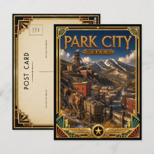 Park City Utah Vintage Art Deco Golden Age Postkarte