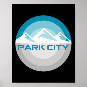 Park City Utah Vintage Retro Snowboarden Skifahren Poster