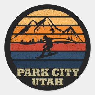 Park City Utah Vintage Runder Aufkleber