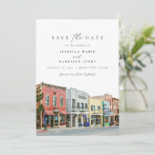 PARK CITY Utah Wasserfarbenberg Save the Date Einladung (Stehend Vorderseite)