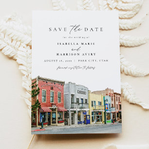 PARK CITY Utah Wasserfarbenberg Save the Date Einladung