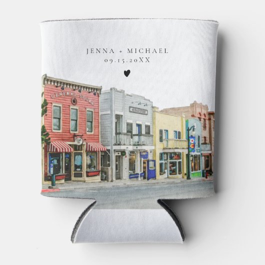 PARK CITY Utah Wasserfarbenmalerei Hochzeit Dosenkühler (Vorderseite)