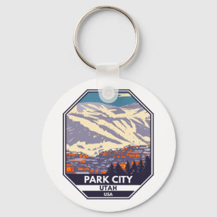 Park City Utah Winter Area Emblem   Schlüsselanhänger