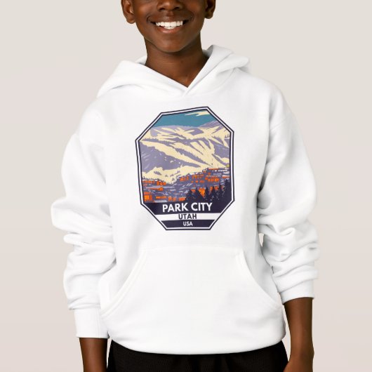 Park City Utah Wintergebiet Emblem Hoodie (Vorderseite)