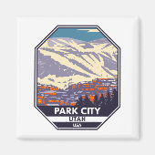 Park City Utah Wintergebiet Emblem Magnet (Vorne)