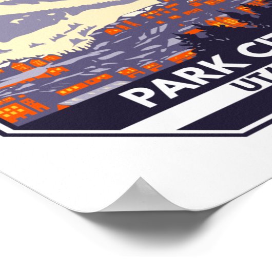 Park City Utah Wintergebiet Emblem Poster (Ecke)