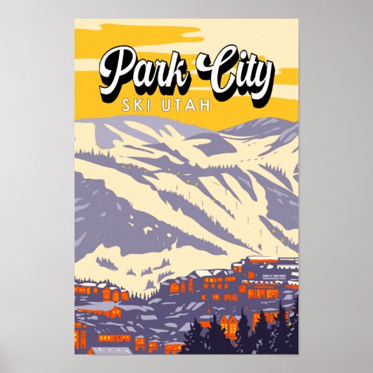 Park City Utah Wintergebiet Vintag Poster (Vorne)