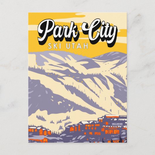 Park City Utah Wintergebiet Vintag Postkarte (Vorderseite)