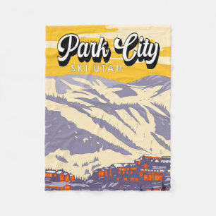 Park City Utah Wintergebiet Vintage Fleecedecke
