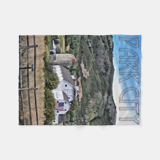 Park- Cityscheune Fleecedecke (Vorderseite (Horizontal))