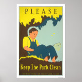 Park Clean 1938 WPA behalten Poster (Vorne)