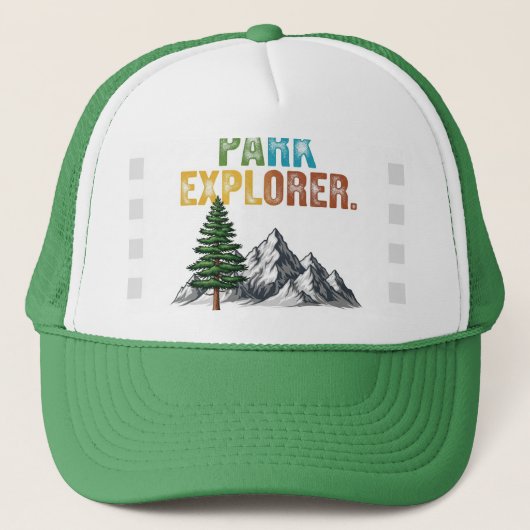 Park Explorer. T - Shirt-Design. Truckerkappe (Vorderseite)