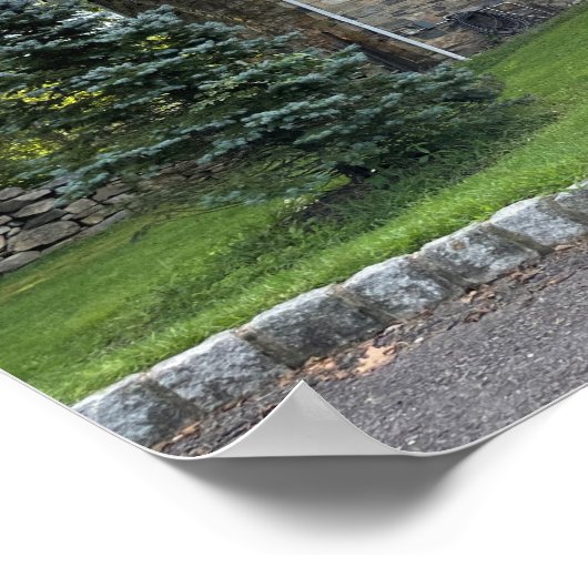 Park Gebäude mit Bäumen Poster (Ecke)