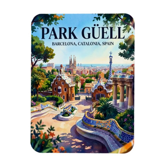 Park Güell, Barcelona, Katalonien, Spanien Spanien Magnet (Vertikal)